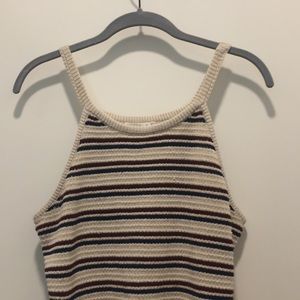 Red/white/blue knit Sleeveless Striped Top